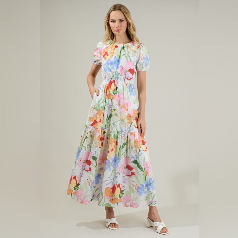 NWT Sugarlips Juliet Floral Garden Becca Tiered Maxi Dress Sz 1X - Picture 2 of 13